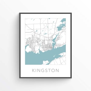Kingston Map Print, Kingston ON, Kingston City Map, Kingston Wall Art, Kingston Gift Map, Kingston Poster, Kingston Ontario, Canada