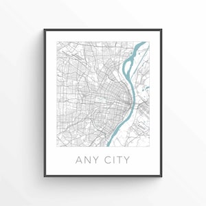 N'importe quel plan de la ville, Impression de carte personnalisée, Carte personnalisée, Plan de ville personnalisé, Carte personnalisée, Poster de carte personnalisée, Plan de rue personnalisé, Cadeau de carte personnalisée