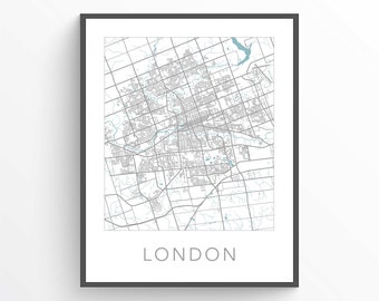 London ON Map, London Print, London City Map, London Map Art, London Print Map, London Gift Map, London Ontario, London Poster, Canada