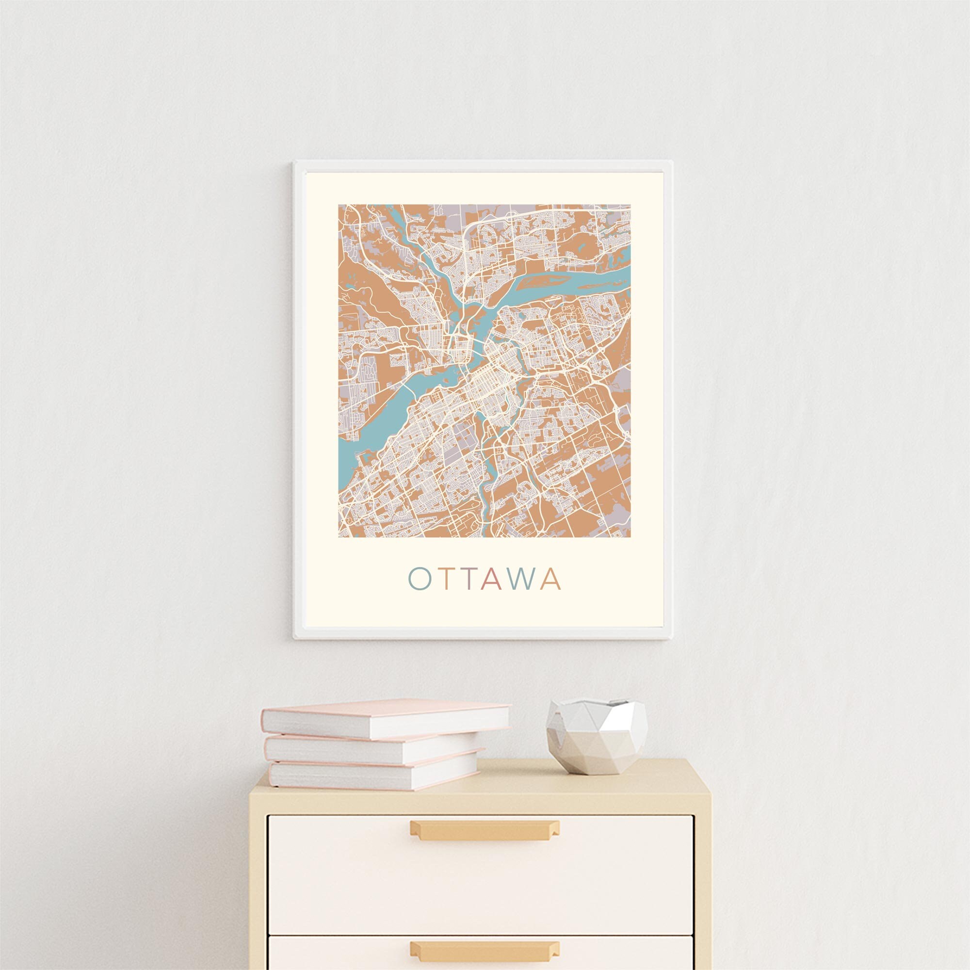 Ottawa Map Ottawa ON Ottawa City Map Ottawa Wall Art Etsy Canada