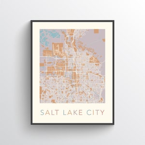 Salt Lake City Map, Salt Lake City Poster, Salt Lake City Print, Map of ...