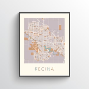Regina Map, Regina SK, Regina Wall Art, Regina City Poster, Regina Art Print, Regina City Map, Regina Gift Map, Regina Saskatchewan, Canada