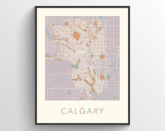 Calgary Map, Calgary AB, Calgary Poster, Calgary Print, Calgary Street Map, Calgary City Map, Calgary Art, Calgary Alberta, Canada