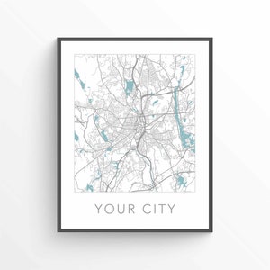 Custom City Map, Digital Download, Personalized Map, Any City Map, Custom Map Print, Custom Map Poster, Custom Street Map, Custom Map Gift