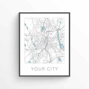 Aangepaste stadskaart, digitale download, gepersonaliseerde kaart, elke stadskaart, aangepaste kaartafdruk, aangepaste kaartposter, aangepaste stratenkaart, aangepaste kaartcadeau