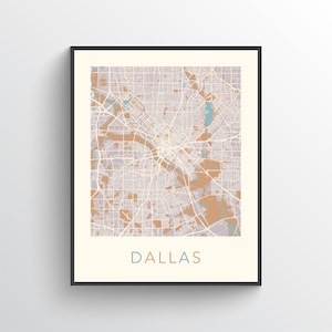 Dallas Map Print, Dallas TX, Dallas Poster, Dallas Print, Map of Dallas, Dallas Art, Dallas Street Map, Dallas City Map, Dallas Texas