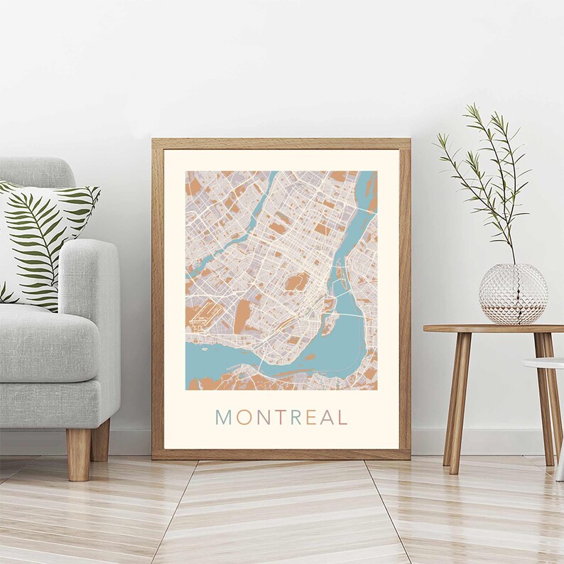 Carte de Montréal, Montréal QC, Plan de la ville de Montréal, Art de Montréal, Impression de Montréal, Carte des rues de Montréal, Affiche de Montréal, Montréal Québec, Canada image 6