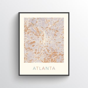 Atlanta Map Print, Atlanta GA, Atlanta Print, Atlanta Poster, Atlanta Art, Atlanta Map, Atlanta Gift, Atlanta City Map, Atlanta Georgia