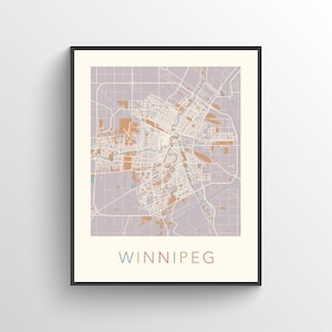 Winnipeg Map Print, Winnipeg MB, Winnipeg Wall Art, Winnipeg Poster, Winnipeg Art Print, Winnipeg Gift Map, Winnipeg Manitoba, Canada