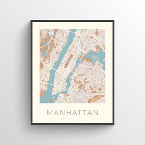 Carte de Manhattan, New York, impression de Manhattan, affiche de Manhattan, art de Manhattan, impression de carte de Manhattan, cadeau Manhattan, Manhattan NY, Manhattan