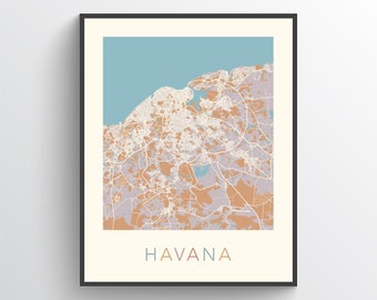 Havana Map, Havana Print, Havana Poster, Havana Map Print, Havana City Map, Havana Street Map, Havana Gift, Havana Art, Havana, Cuba