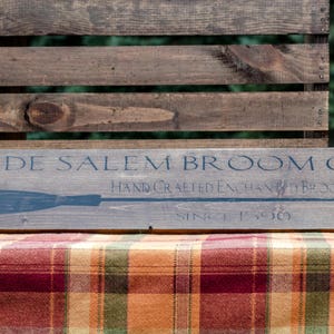 Olde Salem Broom Co. wood Halloween Sign