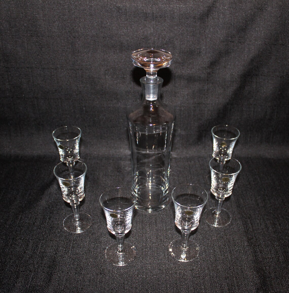 Rare Vintage Liquor Vodka Decanter with 6 Goblets set Made in Etsy