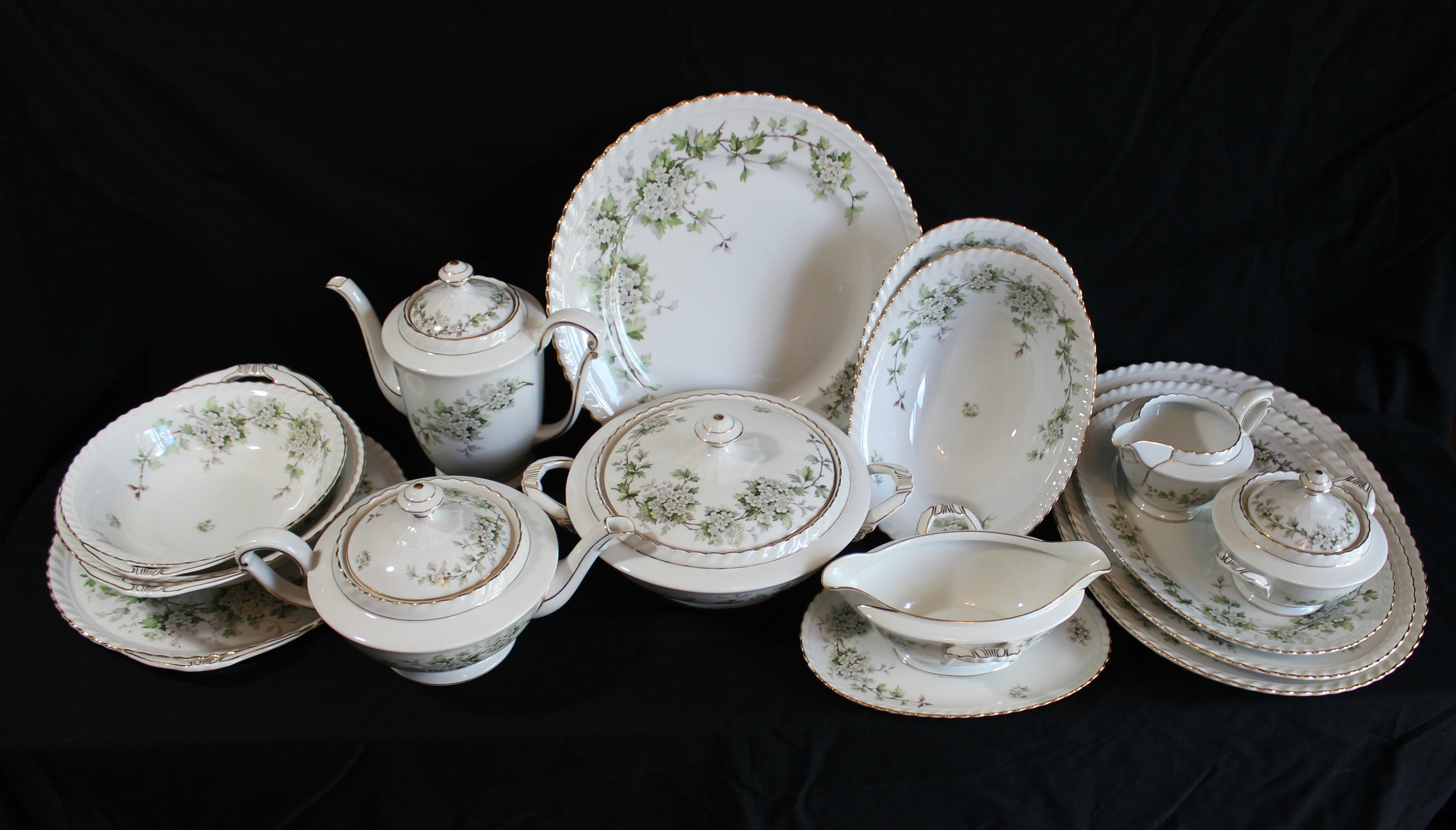 Exquisite Vintage Franconia Hawthorn Fine China Set of 12 Place