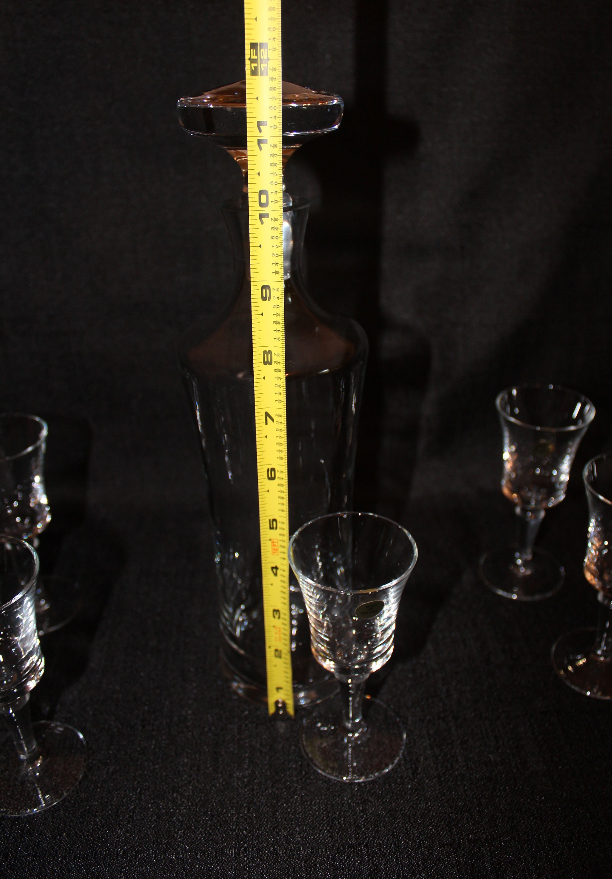 Rare Vintage Liquor Vodka Decanter with 6 Goblets set Made in Etsy