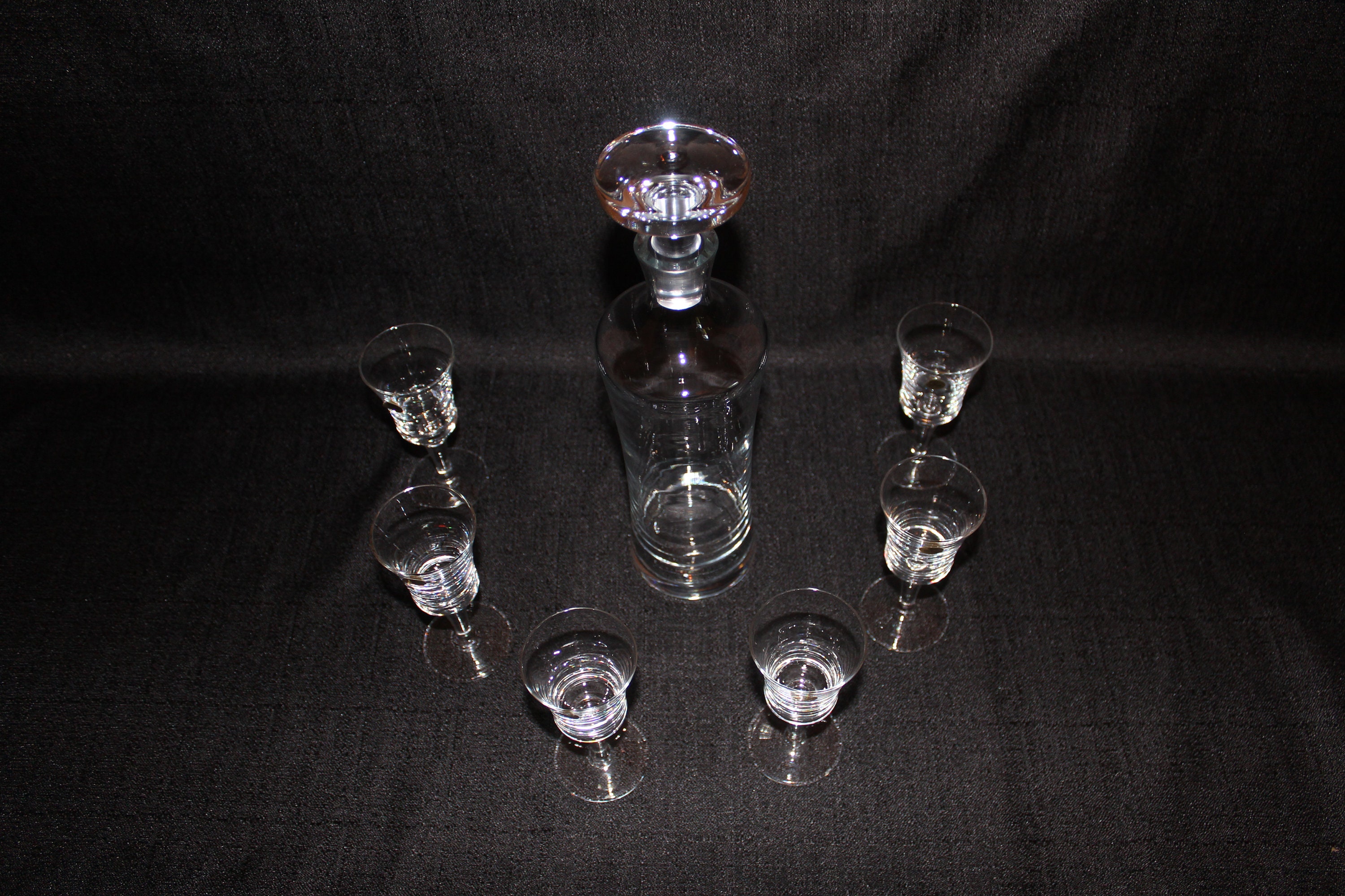 Rare Vintage Liquor Vodka Decanter with 6 Goblets set Made in Etsy