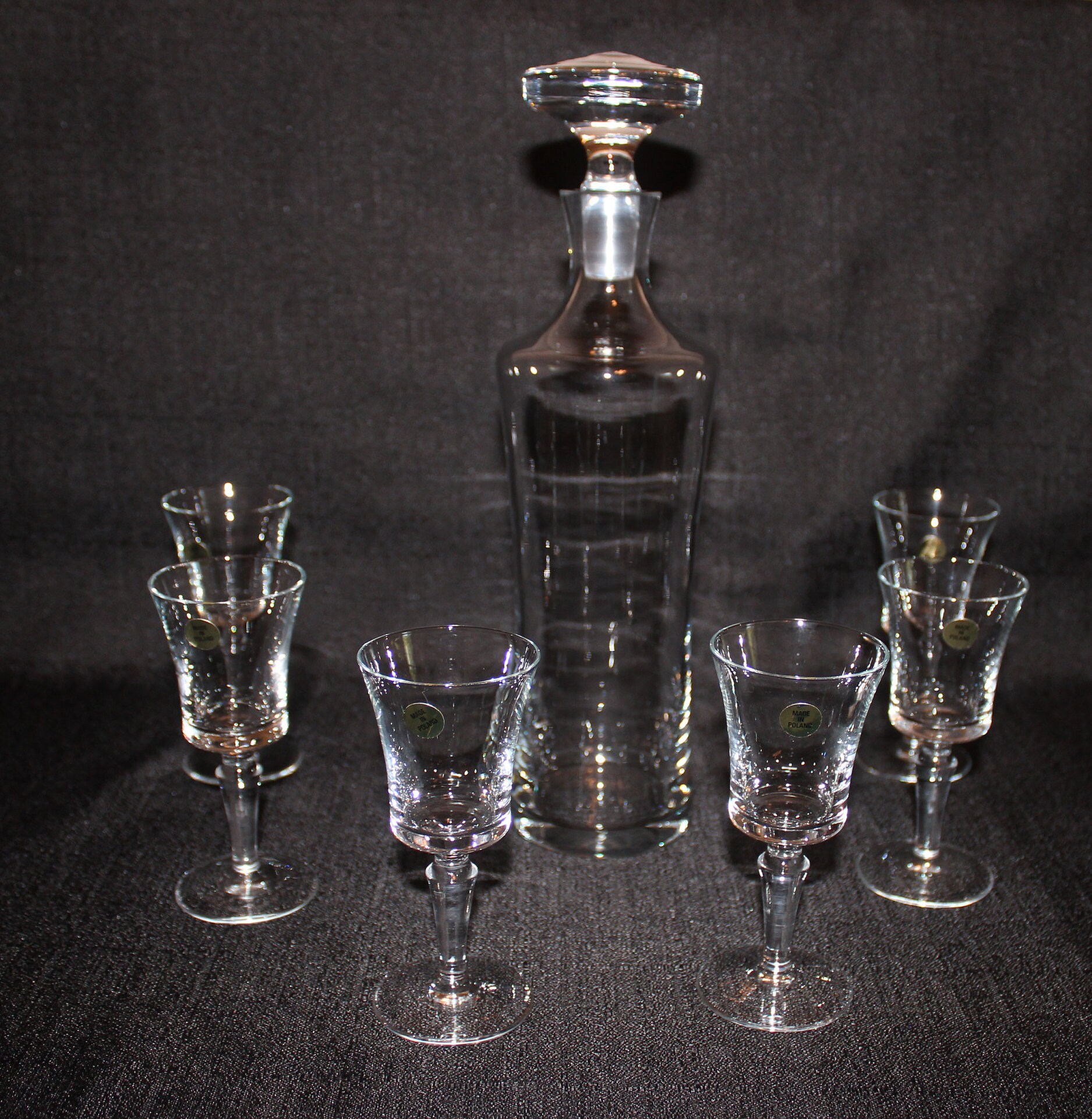 Rare Vintage Liquor Vodka Decanter with 6 Goblets set Made in Etsy
