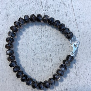 Hand knotted smoky quartz gemstone candy bracelet