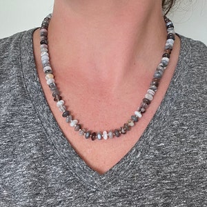 Hand knotted agate gemstone candy  necklace