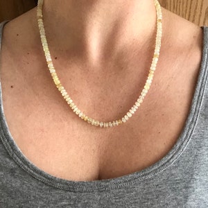Hand knotted yellow prehnite gemstone candy necklace