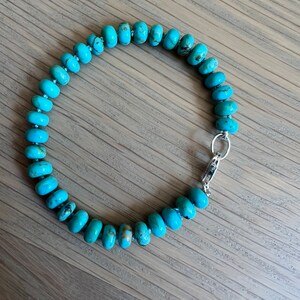 Hand knotted Kingman turquoise gemstone candy bracelet - 6-7 mm