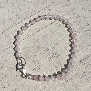 Hand knotted rose quartz gemstone candy bracelet