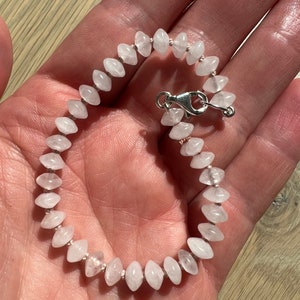 Hand knotted rose quartz gemstone candy bracelet