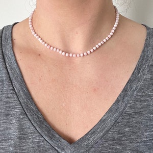 Hand knotted moonstone round gemstone candy necklace - June birthstone