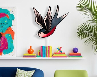 Swallow Tattoo Lamp Art Decor Wall Sconce