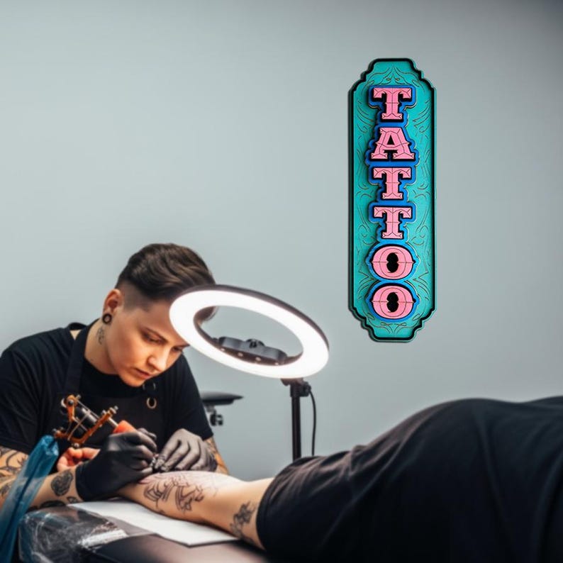 Tattoo Sign, Studio Wall Decor. Original design Tattoo artists image 1