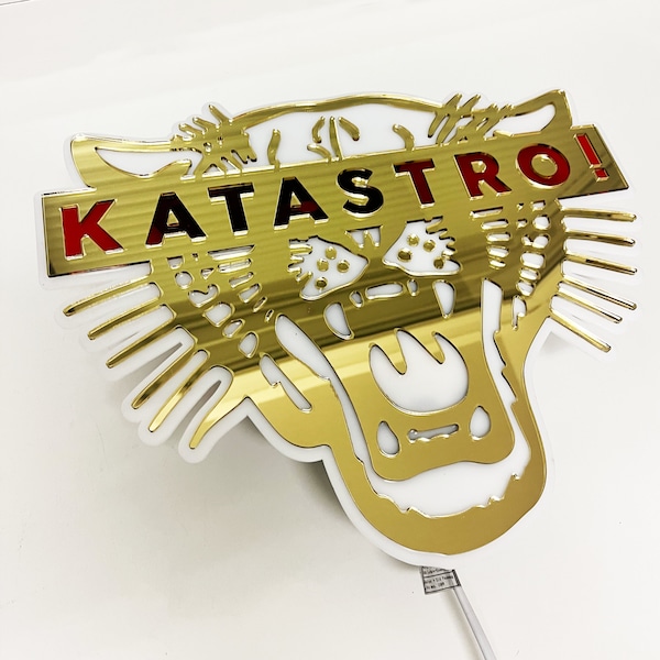 Wall lamp Katastro! Logo Personalization - Wall Decor - Wall Art- Golden Mirror - Studio Lamp - Office - Business - Gift - Custom Lamp