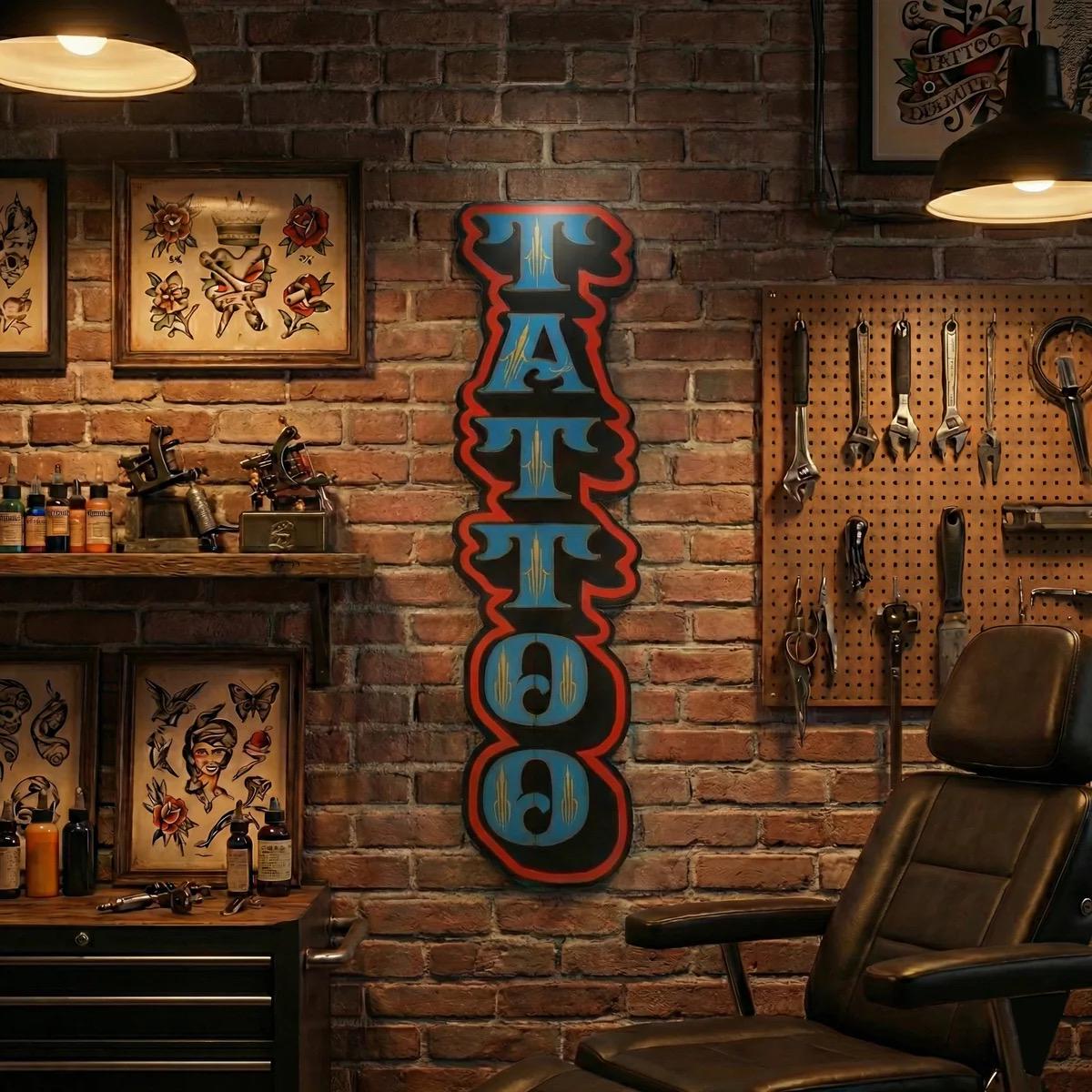3D立体文字 ウォールアート サインボード インテリア ハンドメイドTATTOO Tattoo Studio Sign: Wooden Wall Art With Gold Details Handmade - Etsy