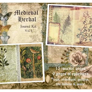 Kit de diário digital MEDIEVAL HERBAL Volume I