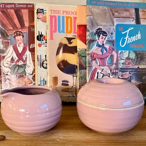 Vintage / Epoch / Korea / roze / bijenkorf / suikerpot / creamer / set
