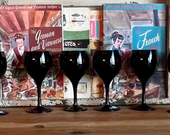 Vintage/Pentole americane/Cristallo/nero/digestivi/cordiale/piccolo/bicchieri da vino/set di 8