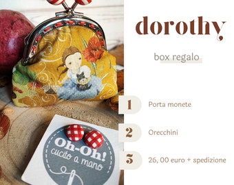 GIFT BOX | DOROTHY, coin purse with click-clack closure and earrings