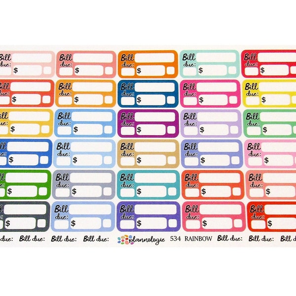 Bill Pay Stickers - Etsy