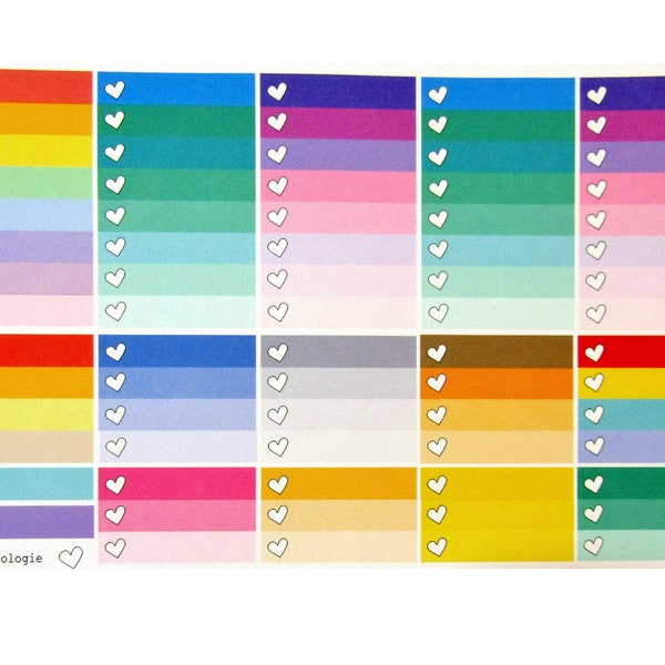 Classic Happy Planner Stickers - Full Box Ombre Checklists for Happy Planners - Planner Stickers