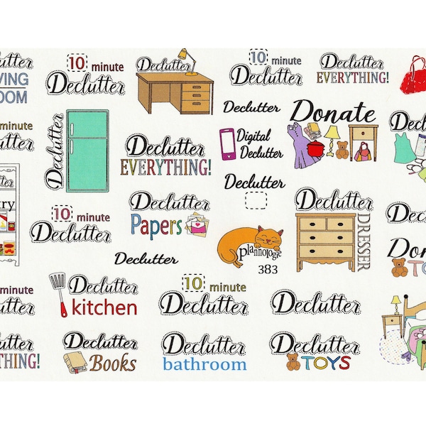 Declutter Stickers - Cleaning Stickers - Spring Cleaning - Decluttering Stickers - Organizing Stickers