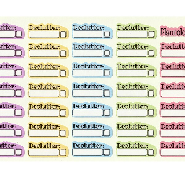 Declutter Planner Stickers - Organize - Clean - Checklist - Kitchen - Bathroom - Bedroom Kid's Room Toys - Living Room - Garage - Basement