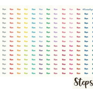 Steps Script Stickers For Planners - Diet Health Nutrition Fitness Exercise Weight Loss Motivational Stickers