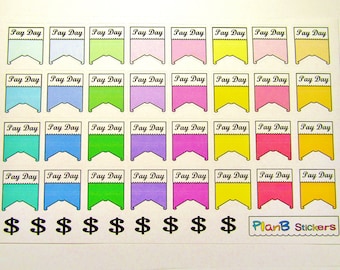 Pay Day Flags Planner Stickers - Payday - Salary - Money