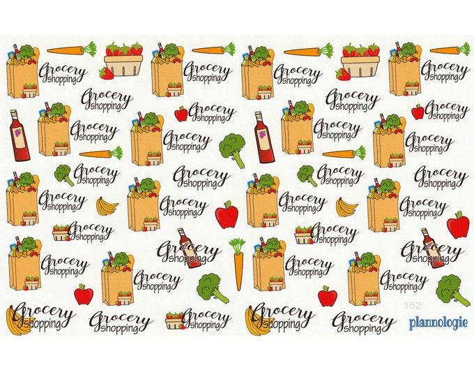 Grocery Shopping Planner Stickers - Etsy