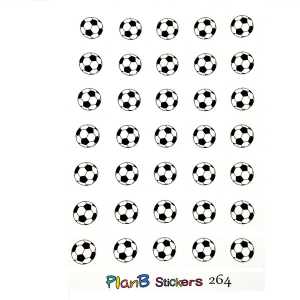 Mini Soccer Ball Stickers - Perfect for your Erin Condren, Filofax, Plum Paper, Happy Planner, Kikki K - Black And White Planner Stickers