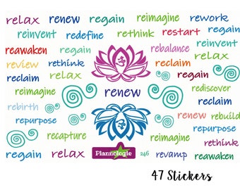 Namaste - Self Care Stickers - Inspirational - Positive - Affirmation - Spiritual - Planner Stickers - Journal Stickers - Word Stickers