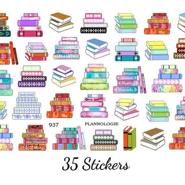 Book Icon Planner Stickers - Stacks Of Books - Book Stickers - Book Lover - Reading Stickers
