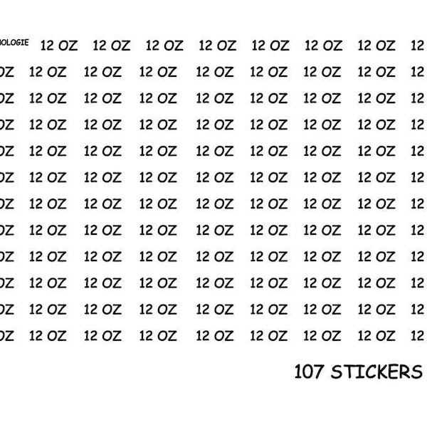 Weatherproof Ounce Labels - OZ Labels - Waterproof Stickers