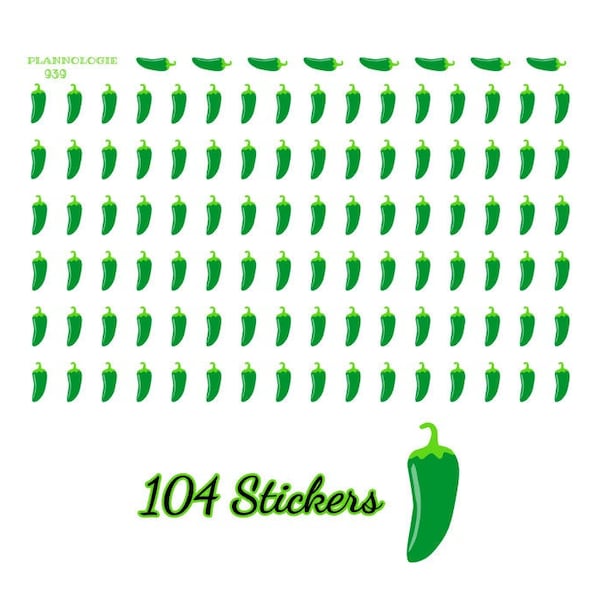 Jalapeño Stickers - Chili Pepper Icon - Planner Stickers - Hot Pepper - Habanero - Chipotle - Ancho