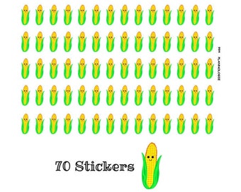 Corn Icon Stickers - Corn On The Cob - Food Stickers - Menu Planning Stickers - BBQ Stickers