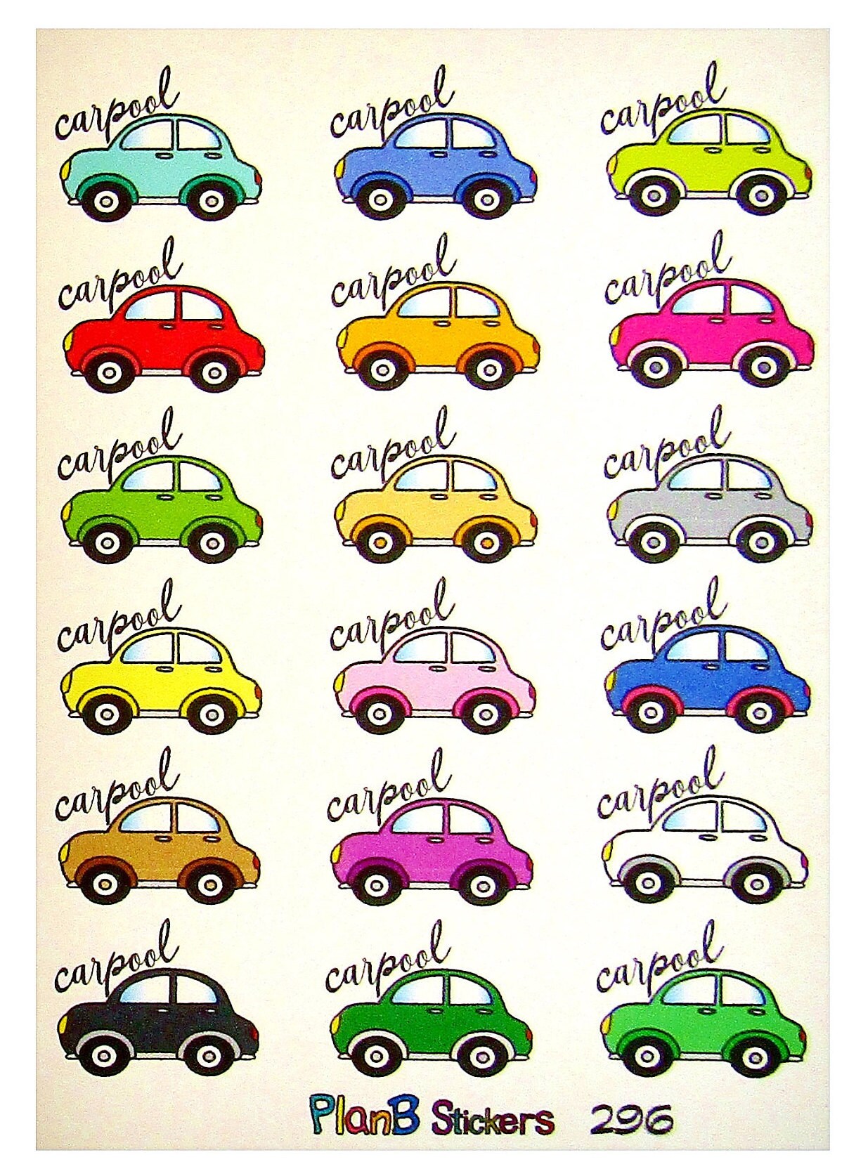 Carpool Planner Stickers Car Pool Drop Off Pick Up Kids Etsy